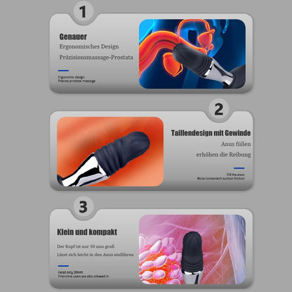 E-stim Penisring Analvibratoren mit 10 Vibration & Teleskopisch & 6 Elektroshockmodi