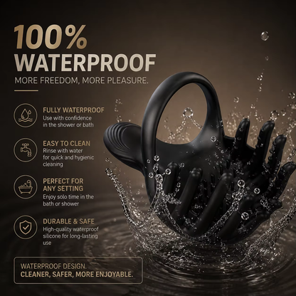 Tragbarer Hoden Dammmassagegerät Penistrainer Vibrator Cockring mit 10 Vibrationsmodi
