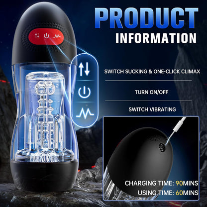 Automatischer Masturbator Penispumpe Sexmaschine mit 9 Saug und 10 Vibrationsmodi