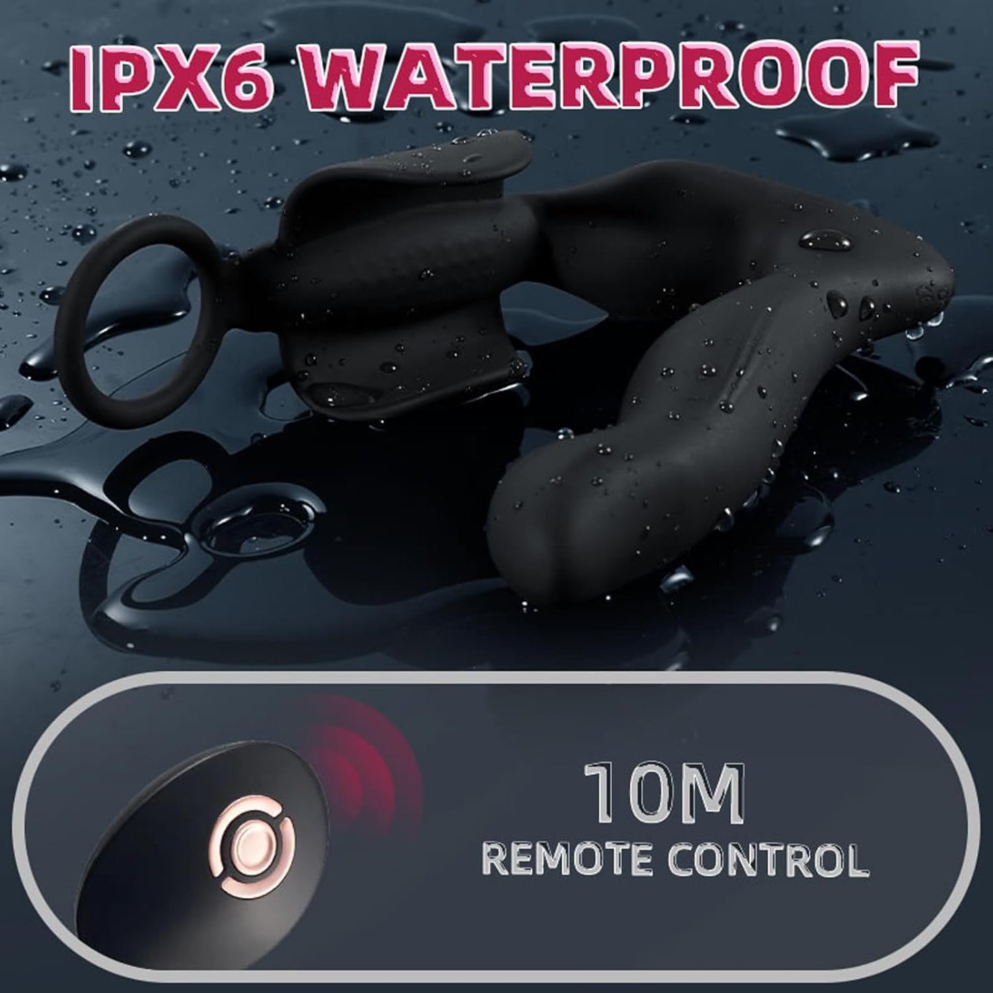 Prostata Massagegerät Analvibratoren Penisring mit 42℃ Heizmodus & 10 Vibrationsmodi