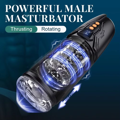 Realistischer Masturbatoren Penis Stroker Blowjob mit 7 Schub & Rotations & Vibrationsmodi