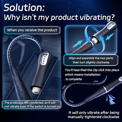Oktopus Tentakel Harnröhrenstimulator Urethral Stimulator mit 10 Vibrationsmodi