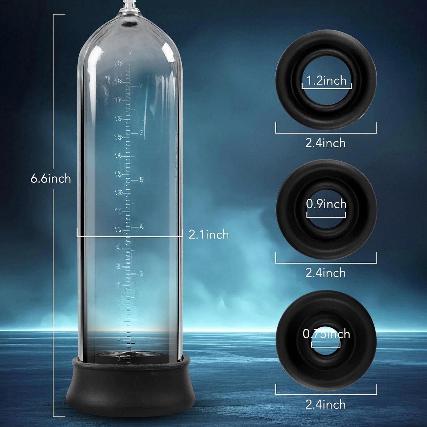 Manuelle Penis Vakuumpumpe Masturbatoren mit Vergrößerungsspiegel & Pistolengriff