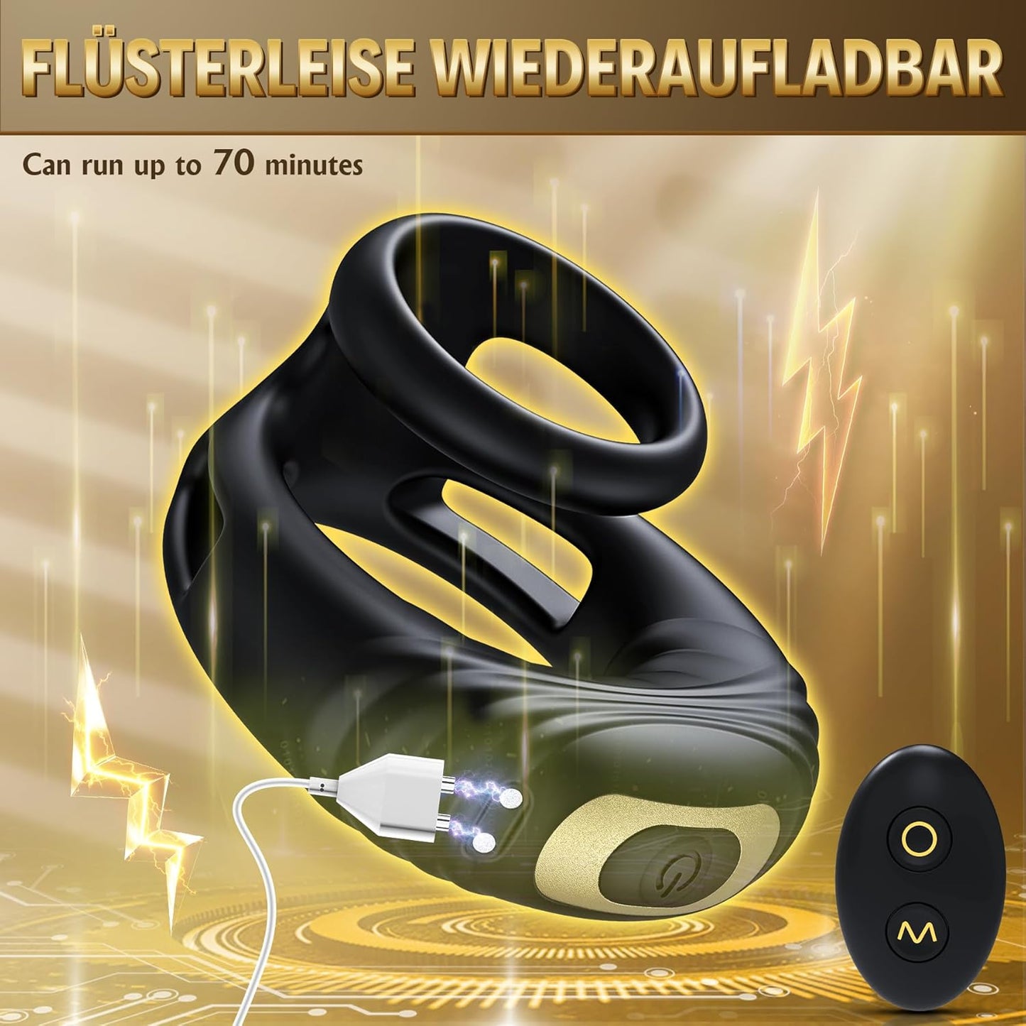 Dual Penisringe Cockring Penis Trainer Masturbatoren mit 10 Vibrationsmodi