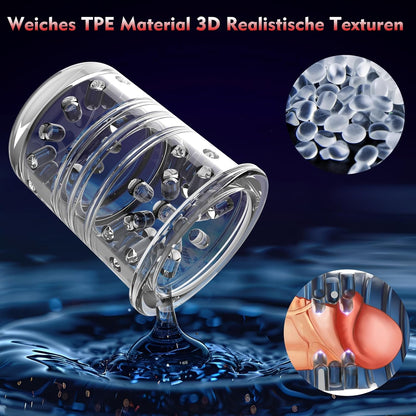 3 IN 1 Multifunktionale Elektrisch Mastubrator mit 9 Saugmodi sowie 9 Stoß- und Rotationsmodi