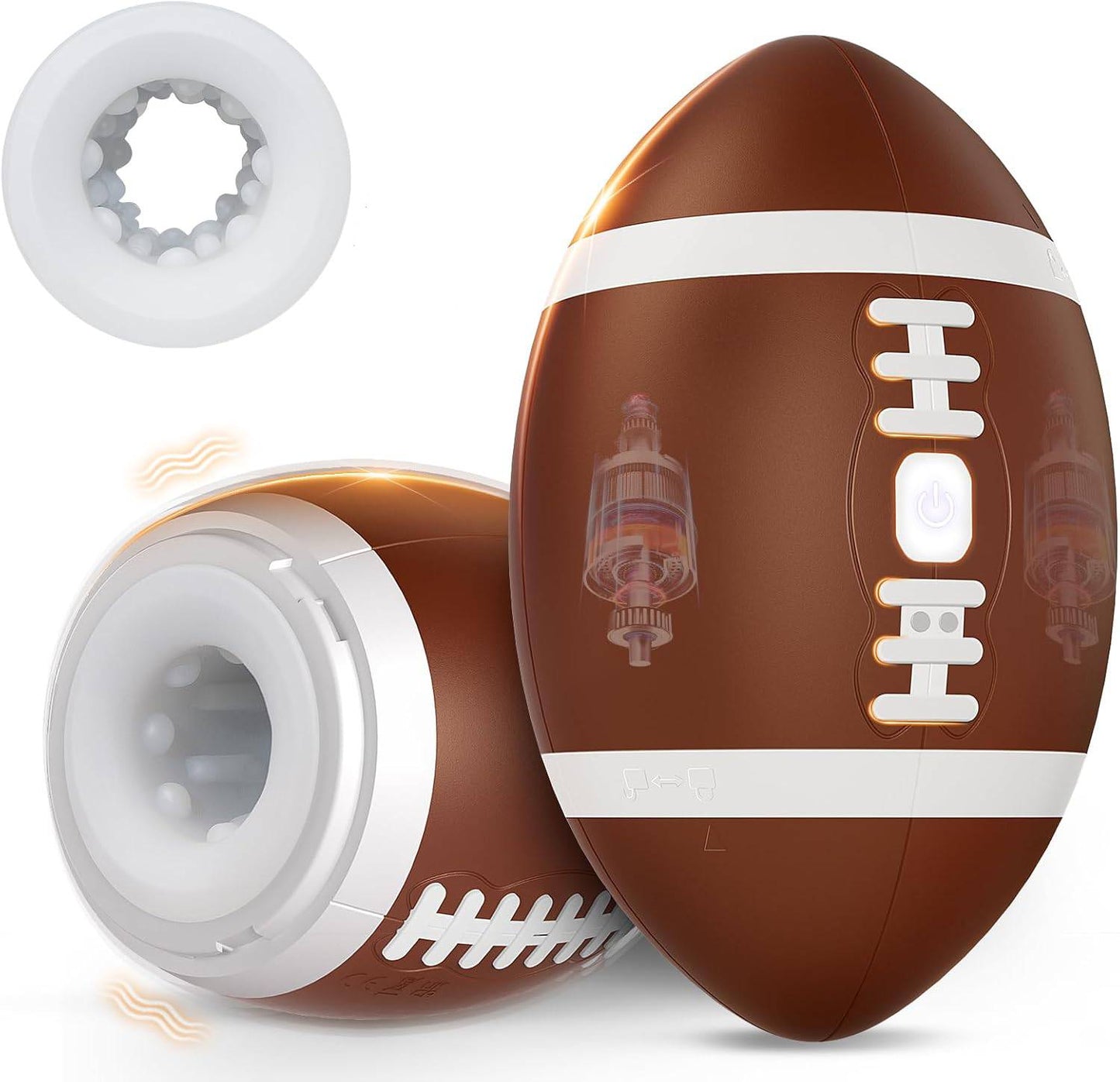 Fußballform Penis Trainer Blowjob Stroker Masturbator mit 12 Vibrationsmodi