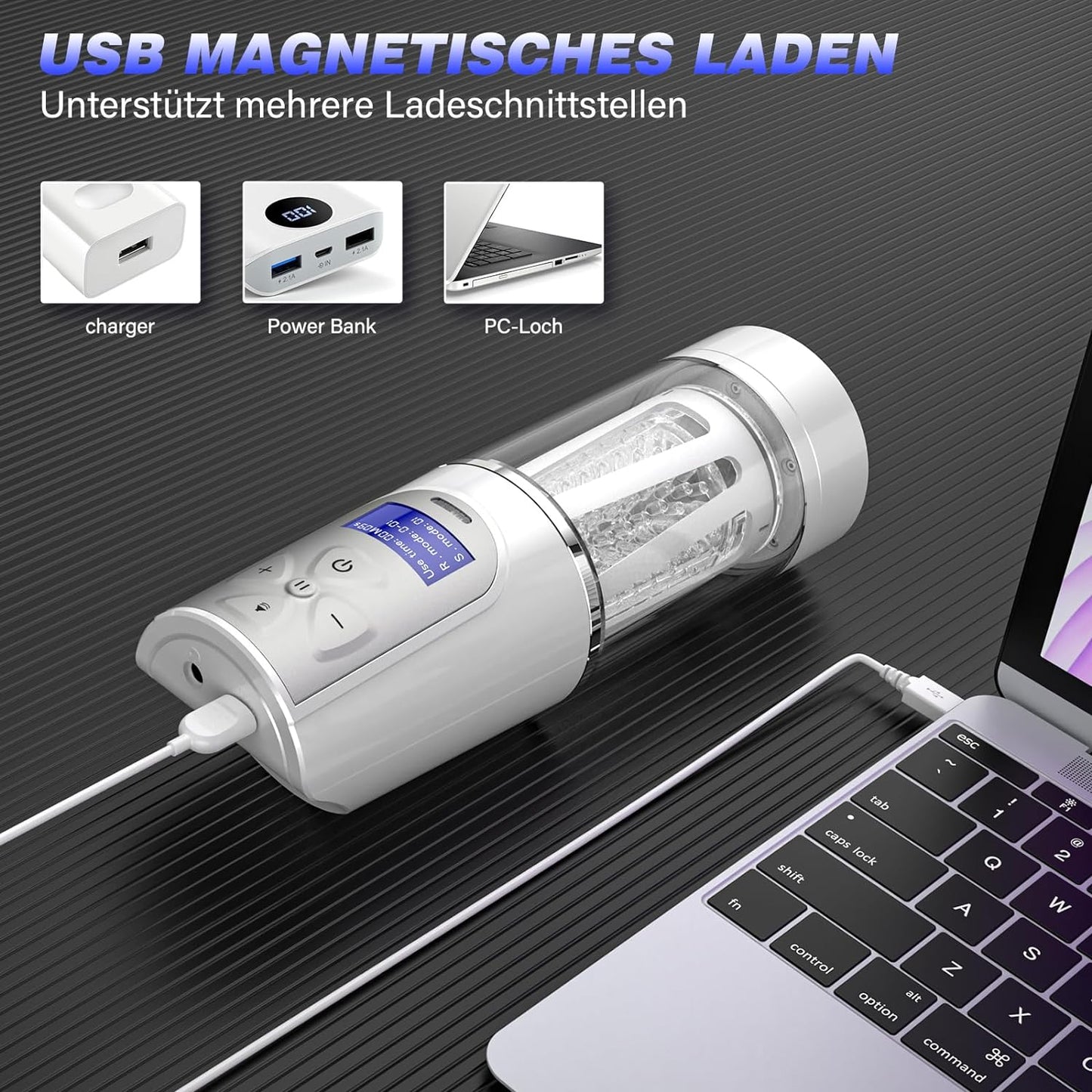 Tragbarer 3 in 1 Automatik Masturbator mit 7 Saugmodi & Rotationsmodi & Zunge lecken