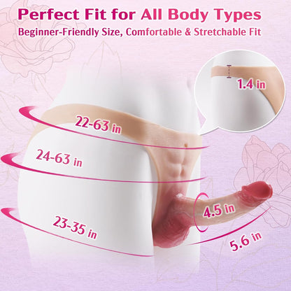 Realistischer Ultra-elastischer Tragbarer Strap-On Dreieck Dildo Vibrator zum Aufschnallen