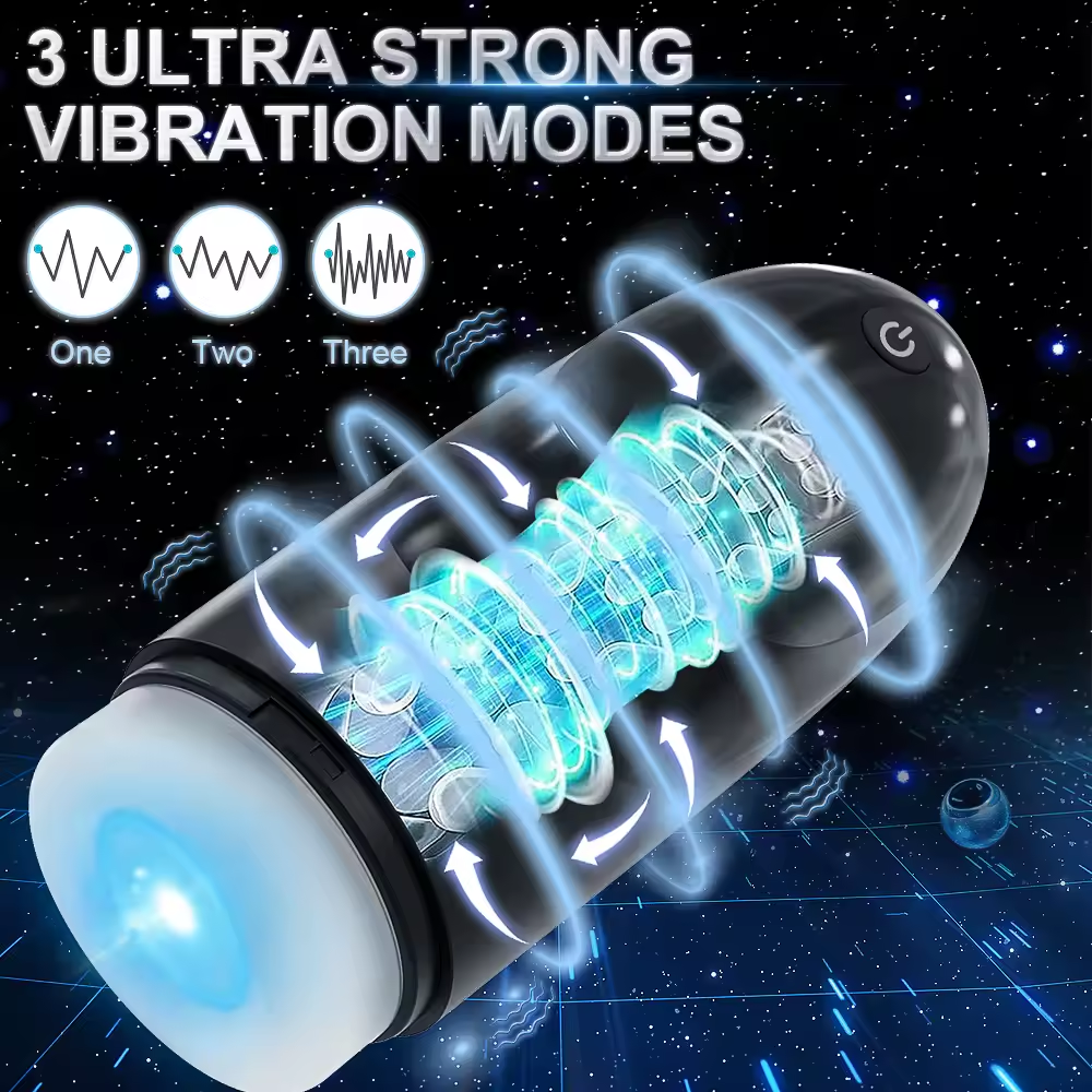 Automatischer Masturbator Pocket Pussy Stroker Machine mit 3 Vibrations und 9 Saugmodi