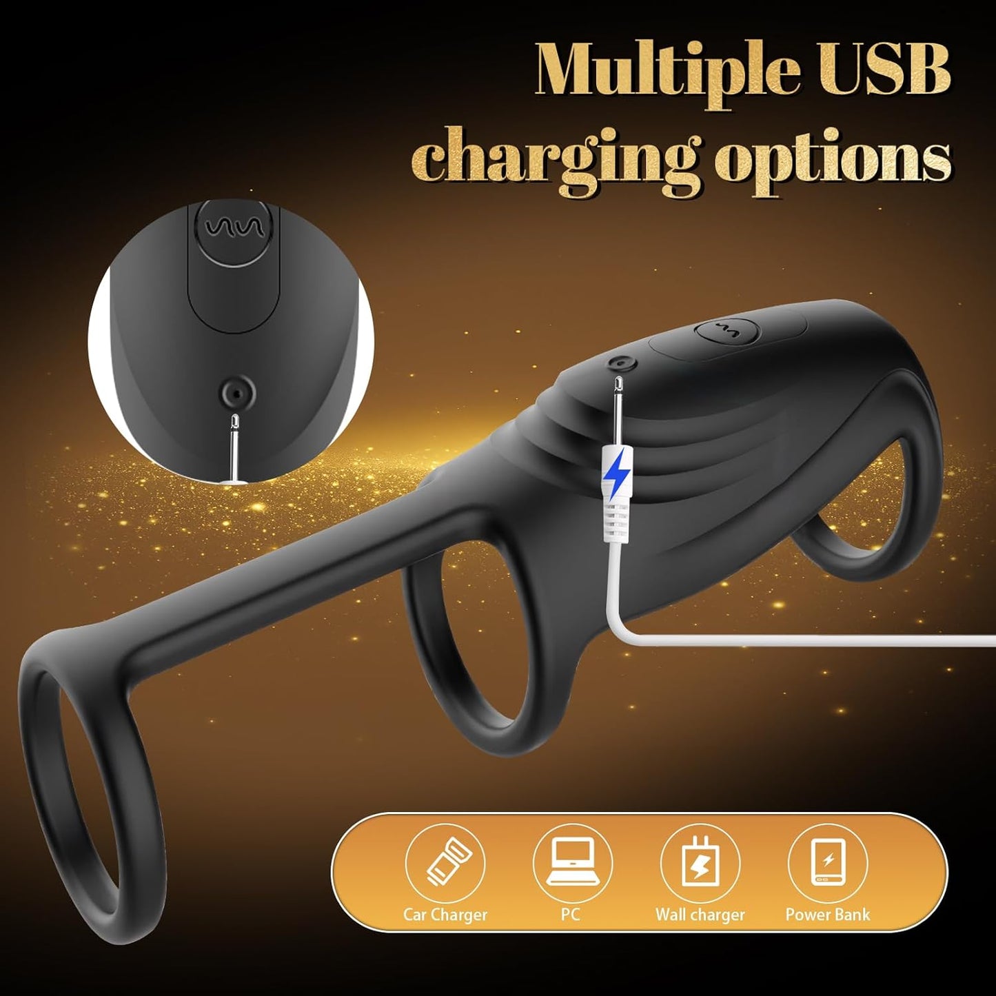 Elektrische Penisringe Masturbieren Massagegerät Penishülle mit 10 Vibrationsmodi