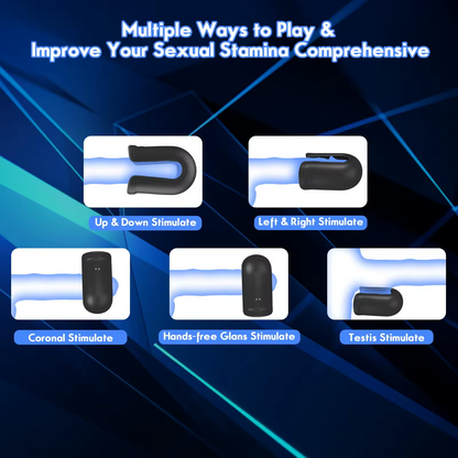 Bite Penistrainer Vibrator Eicheltrainer mit 10 Beiß und Vibrationsmodi