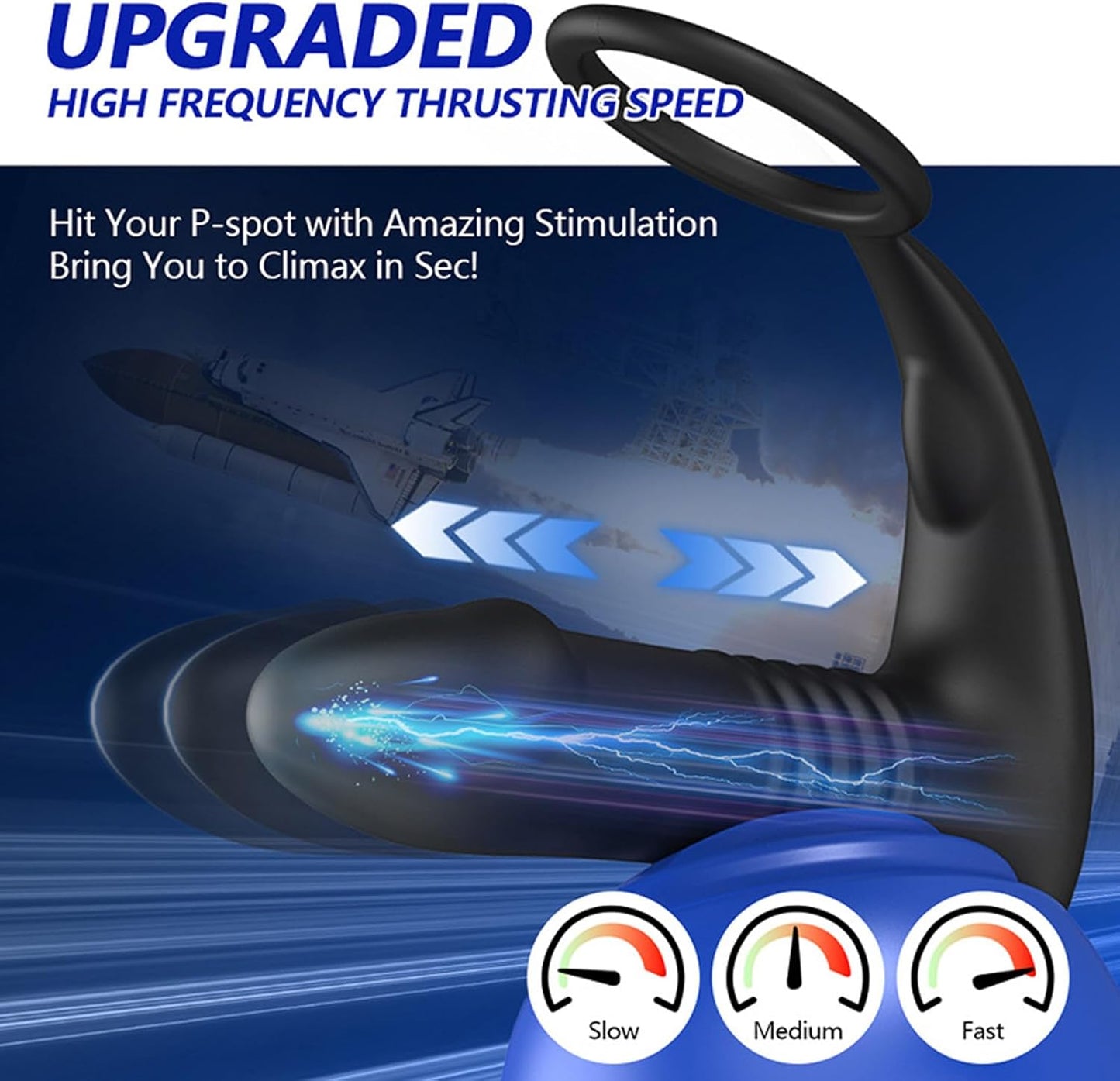 Analvibrator Penisring Prostata Massagegerät Butt Plug mit 20 Vibrationsmodi