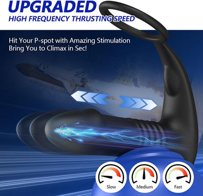 Analvibrator Penisring Prostata Massagegerät Butt Plug mit 20 Vibrationsmodi