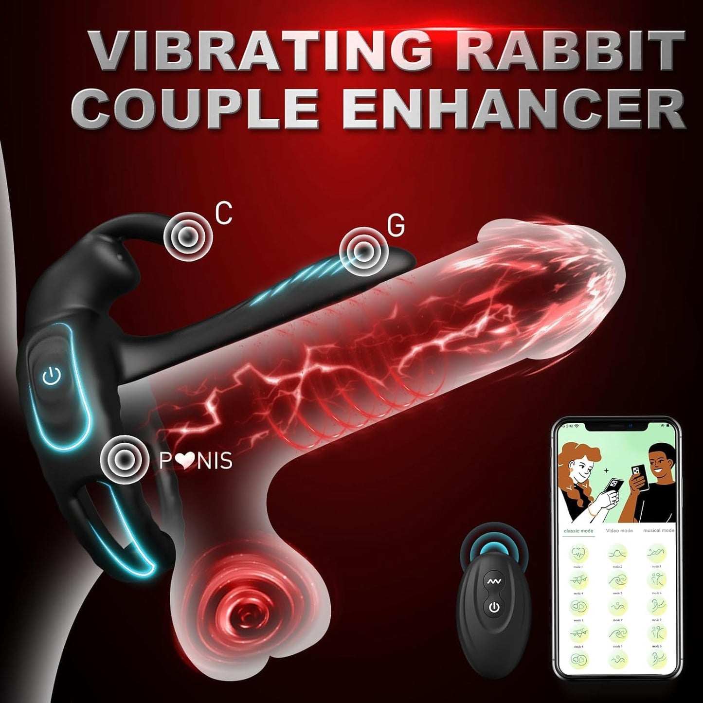 4 IN 1 Penistrainer Cock Ring Vibrator Sextoysets mit 10 Vibrationsmodi