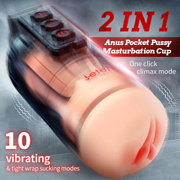 360° Quetschen Lecken Auto Masturbator Stroker Blowjob mit 10 Vibrationsmodi