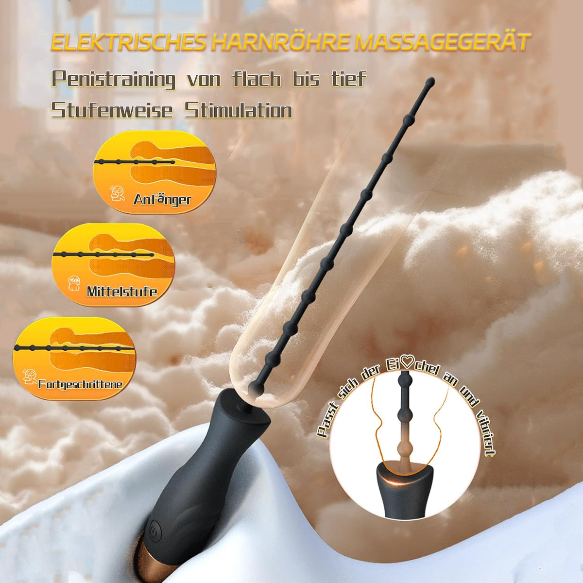 Harnröhrenvibrator Penis Plug Penis Vibrator Masturbieren mit 10 Vibrationmodi