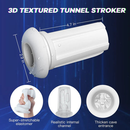 Automatischer Stroker Blowjob Masturbatoren mit 3 Saugnäpfen und 6 Starken Vibrationen