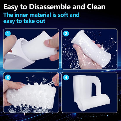 Elektrischer Masturbator Penistrainer mit 5 Rotation & Teleskopsmodi & 10 Vibrationsmodi