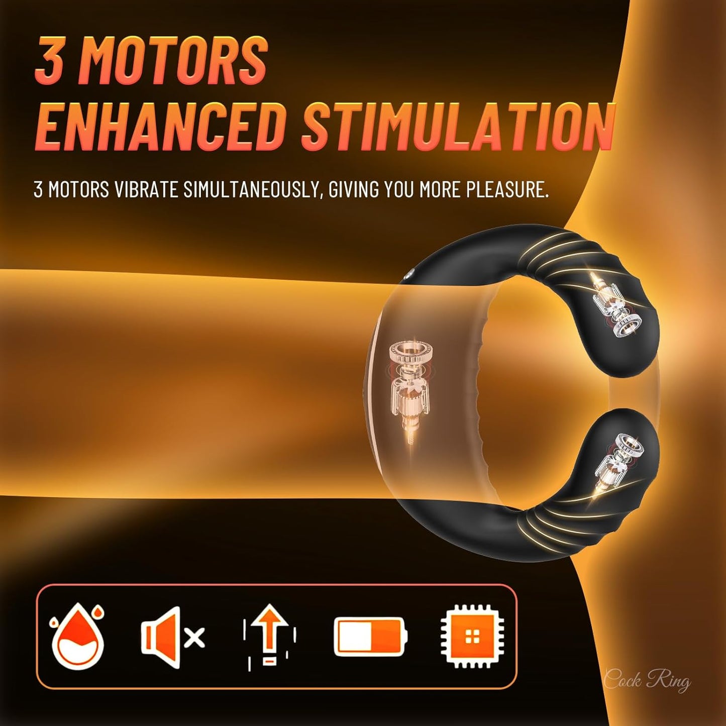 Stretchy cock rings Vibrating cock ring with 10 vibration modes 