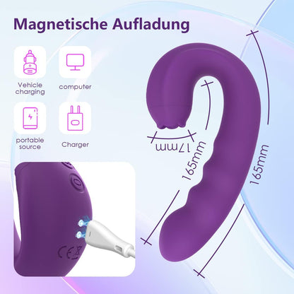 3 in 1 Klitoris G-Punkt Vibrator mit 10 Stoßfunktion 10 Rotation 3 Zungenlecken