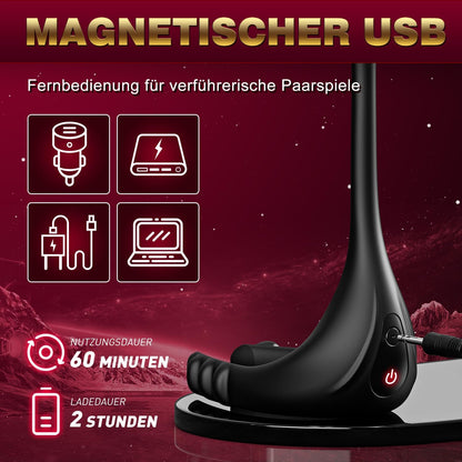 4 IN 1 Prostata Stimulation Buttplug Penisring Analvibratoren mit 10 Modi