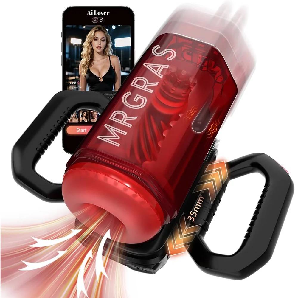 AI-Syn Automatisch Masturbator Stroker Blowjob mit 9 Stoß & 6 Saug & Vibrationsfunktionen