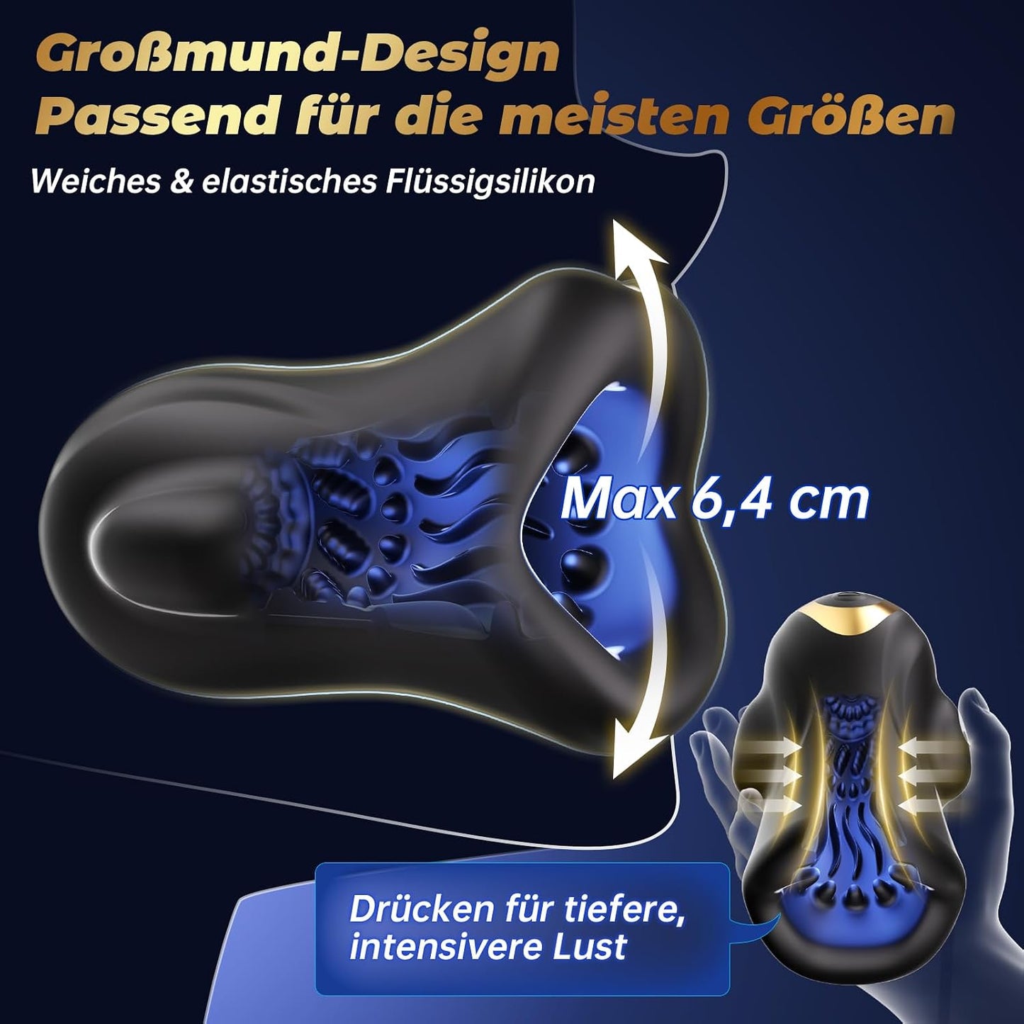 360° Umhüllt Penis Trainer Vibratorensets Masturbator Taschenmuschi mit 9 Modi