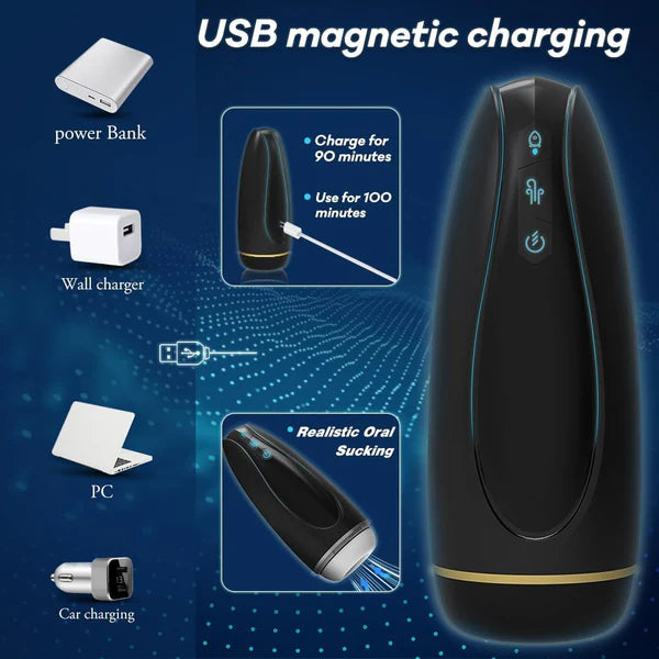 Automatischer Masturbationsbecher Glans Stimulator mit 9 Vibrationsmodi und 5 Saugmodi