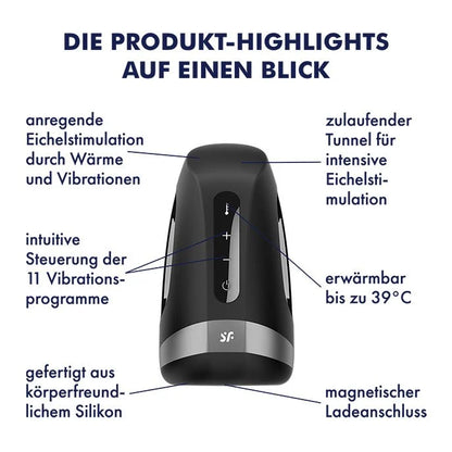 2 IN 1 Automatischer Heat Penistrainer Stimulator Masturbator mit 11 Vibrationsmodi