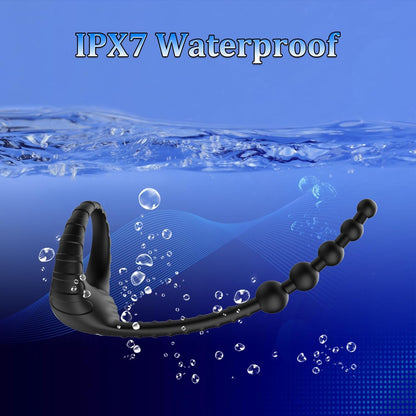 3-in-1 Lustmeister penisring anaalkralen buttplug met 10 vibraties 