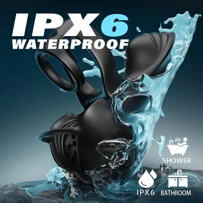 360° Hoden Vollabdeckungsstimulator Penistrainer Cock Ring mit 9 Vibrations & Heizmodi