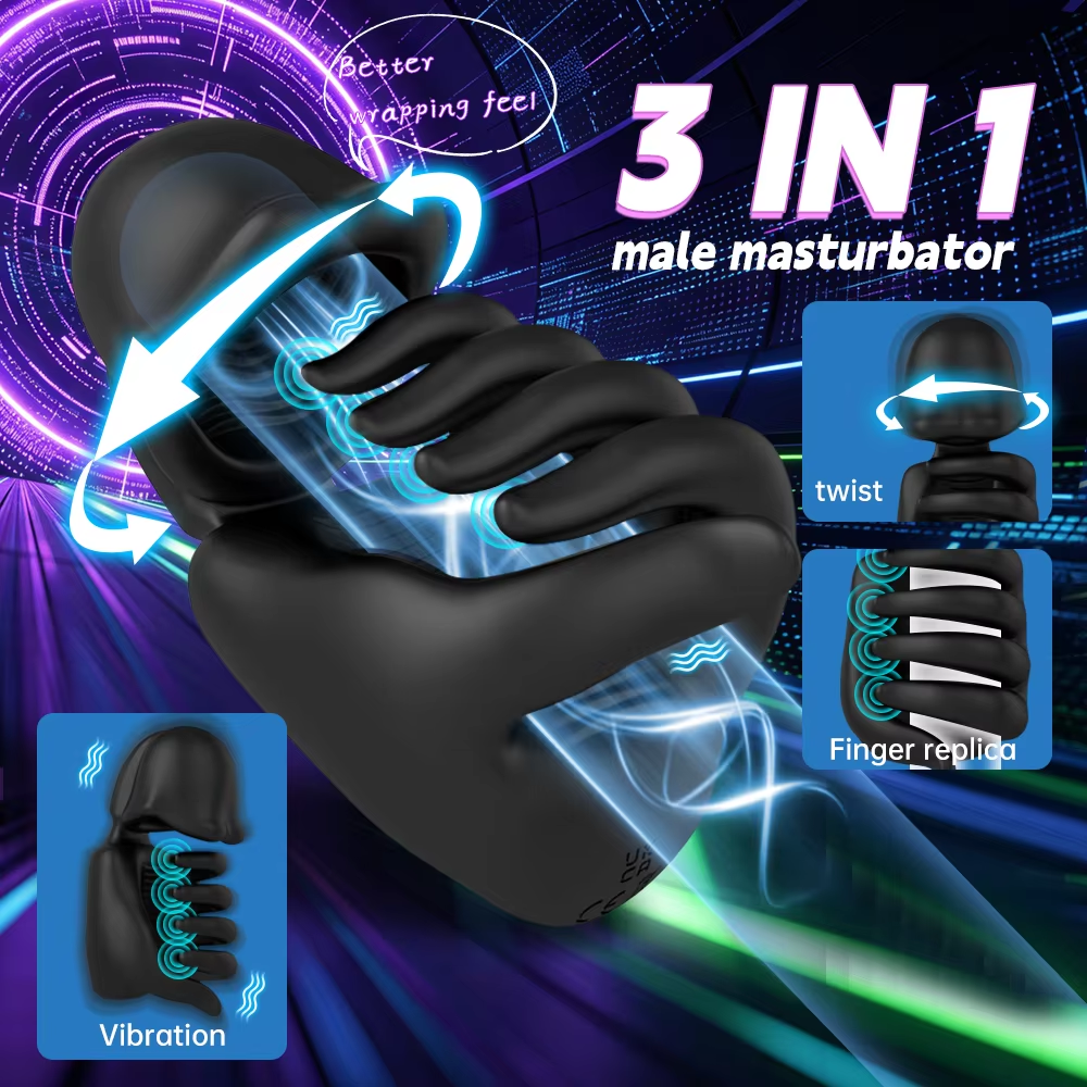 Eichel-Trainer Penis Vibrator Stimulator Masturbator mit 10 Vibrationsmodi & Twist & Rub