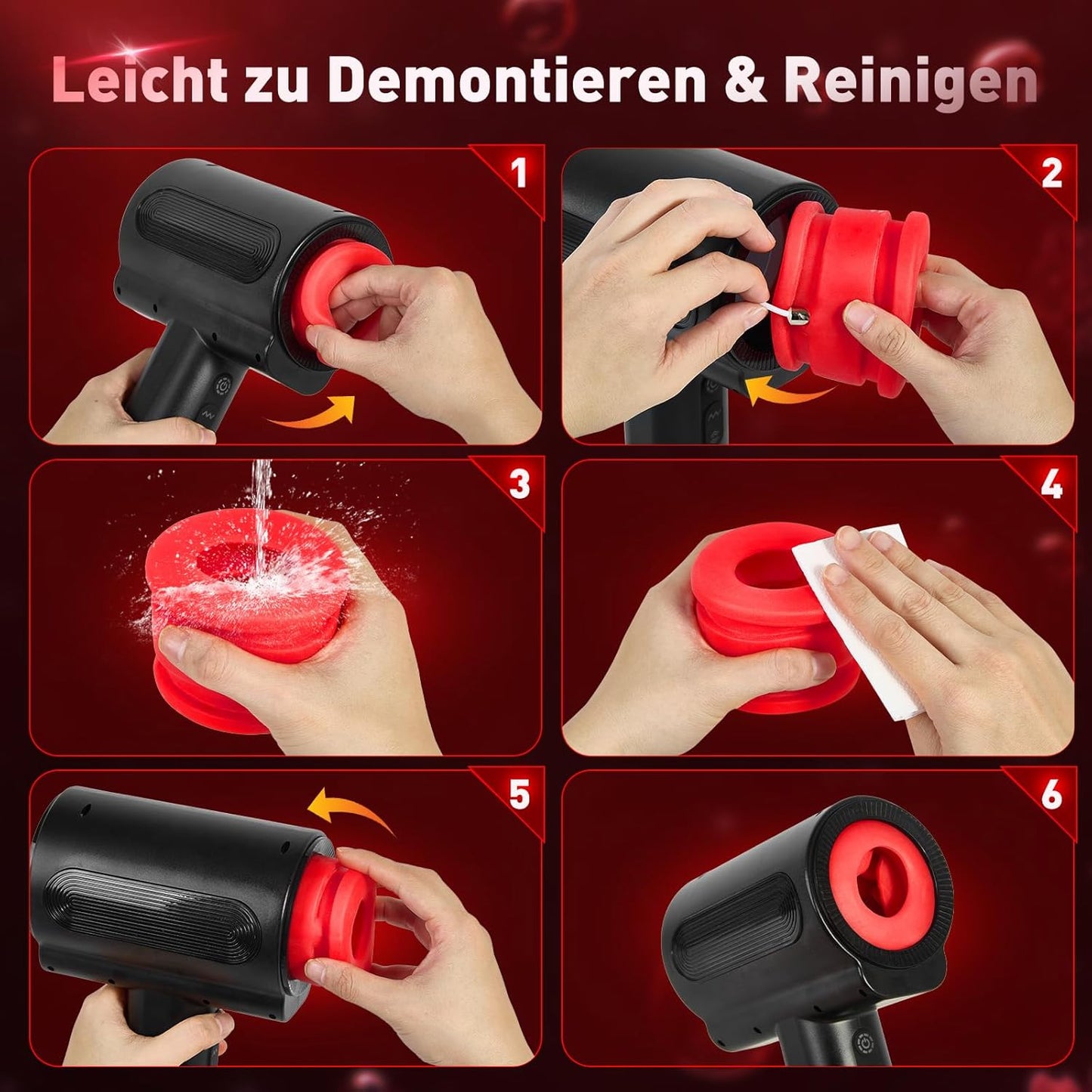 Elektrischer Penistrainer Stroker mit 5 Teleskopfunktion Rotationsfunktion & Vibration