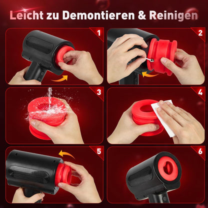 Elektrischer Penistrainer Stroker mit 5 Teleskopfunktion Rotationsfunktion & Vibration