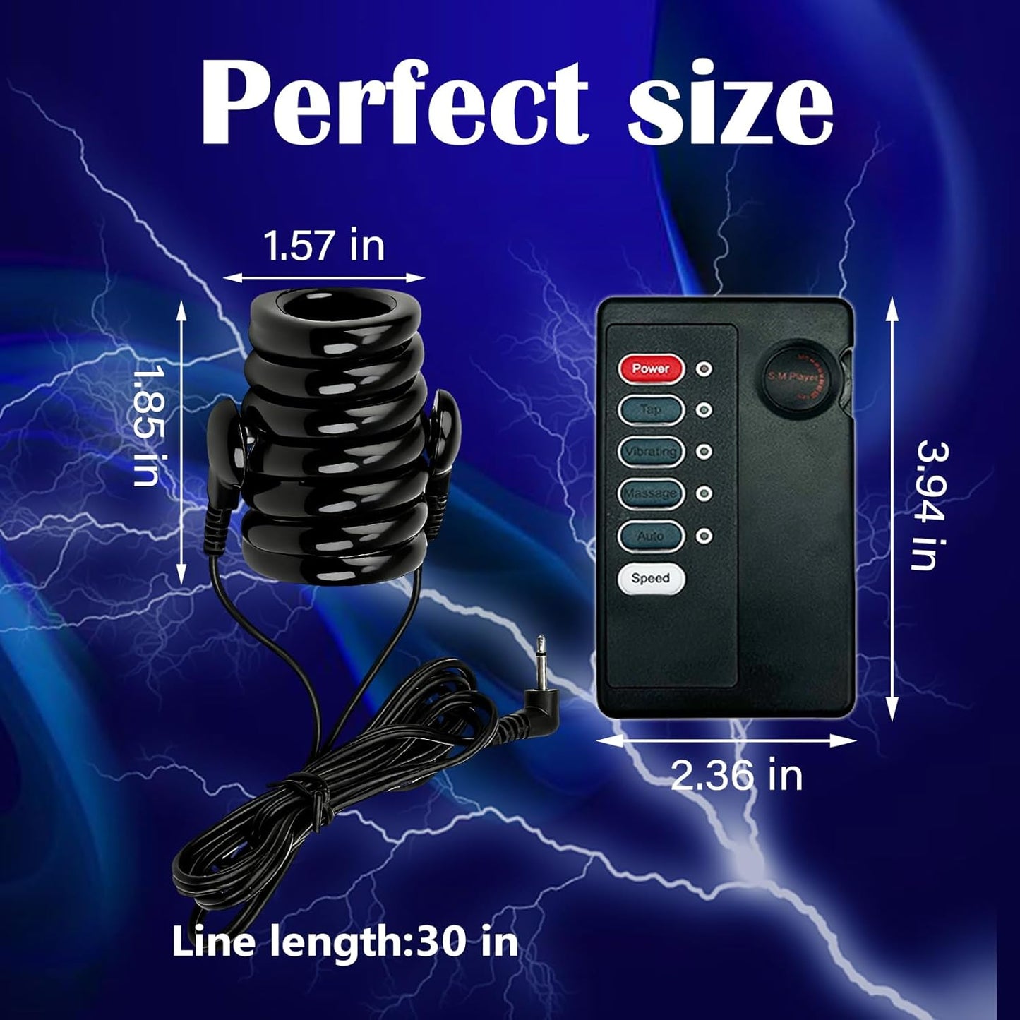 Elektroschock Hodenspielzeug Keuschheit BDSM mit 4 Vibrationsmodi