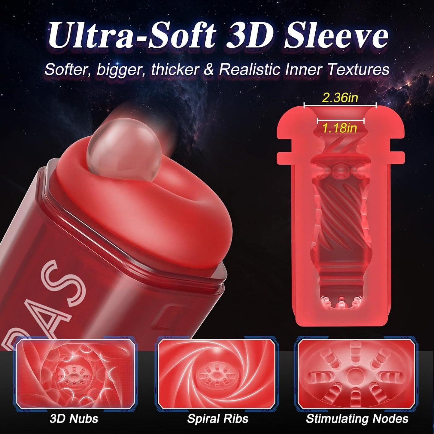 AI-Syn Automatisch Masturbator Stroker Blowjob mit 9 Stoß & 6 Saug & Vibrationsfunktionen
