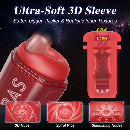AI-Syn Automatisch Masturbator Stroker Blowjob mit 9 Stoß & 6 Saug & Vibrationsfunktionen