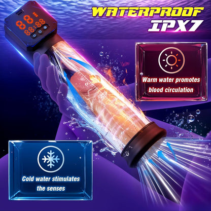 Automatischer Penispumpen Vergrößerer Masturbator mit 10 Saugmodi & 10 Trainingsmodi