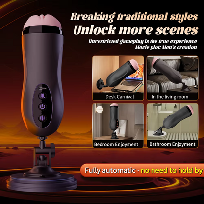 Intelligenter Heizungs Elektrischer Masturbator Blowjob mit 10 Vibrationsmodi