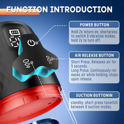 Intelligenter Masturbator PenisPumpe Stroker Blowjob mit 9 Saug und 9 Vibrationsmodi
