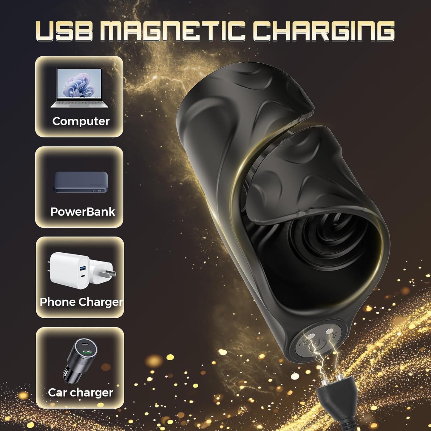 3 IN 1 Elektrischer Penistrainer Eichelstimulator Masturbator mit 10 Vibrationsmodi