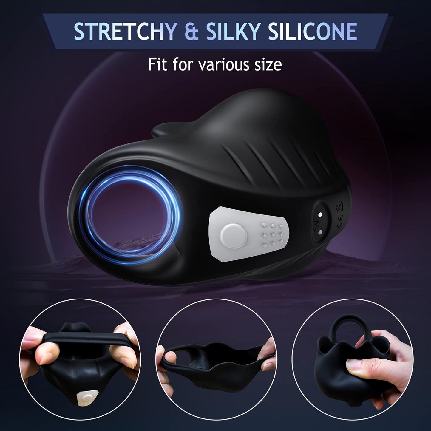 2 IN 1 Hodenmassagegerät Penisring Penismassagegerät mit 9 Vibrationsmodi