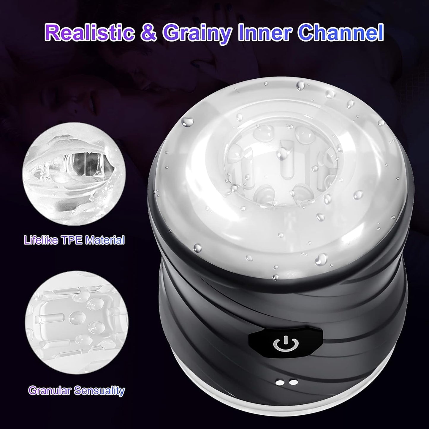 Doppelendiger Penistrainer Vibrator Stroker Blowjob Masturbator mit 7 Vibrationsmodi