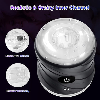 Doppelendiger Penistrainer Vibrator Stroker Blowjob Masturbator mit 7 Vibrationsmodi