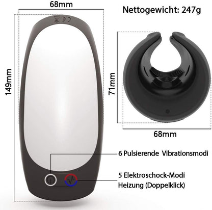 Elektrische Penis Trainer Vibratoren mit Pulsierendevibration & Elektrostimulation & Heizfunktion zum