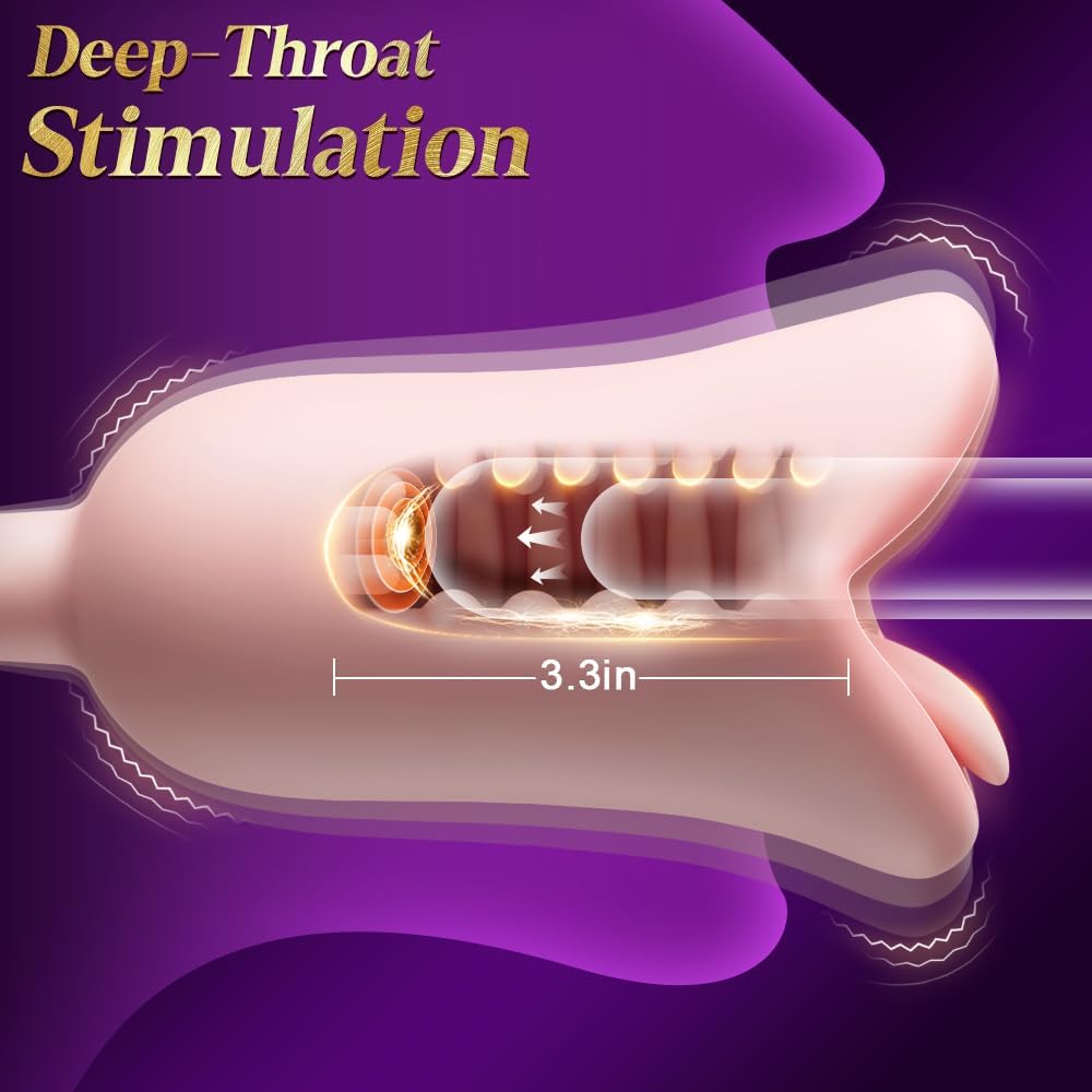 3 IN 1 Oralmasturbator Penistrainer Blowjob Stroker Eichelstimulator mit 10 Schwingungsmodi