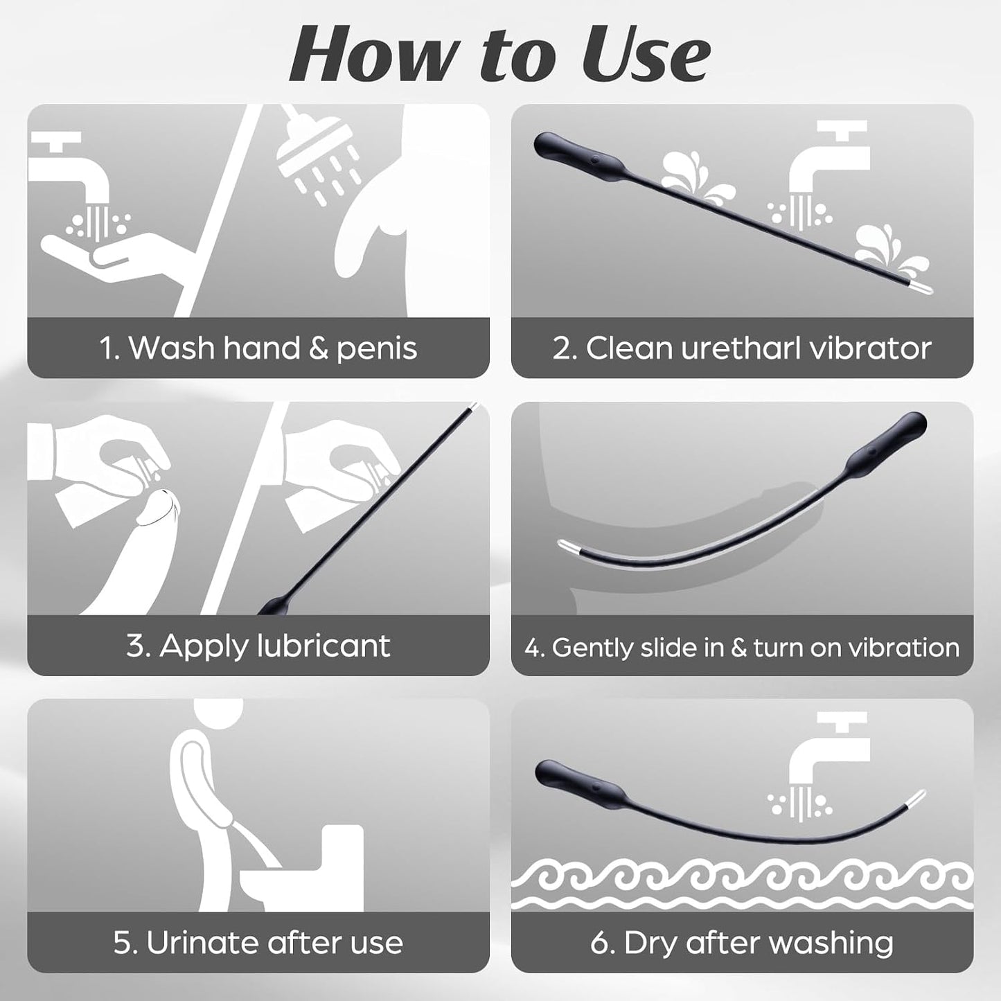 Urethra-Vibrationsstab Penisvibrator Plug Prostatamassager mit 10 Vibrationsmodi