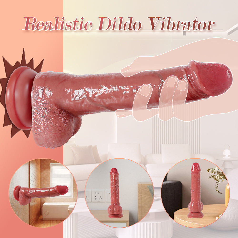 360°Rotierender Realistischer Dildo Vibrator mit 3 Geschwindigkeiten und 6 Antriebsmodi