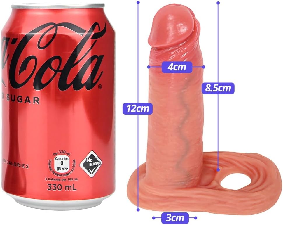 Penismanschetten Realistische Dildo Penis Sleeve mit Hodenringen Penis Extender