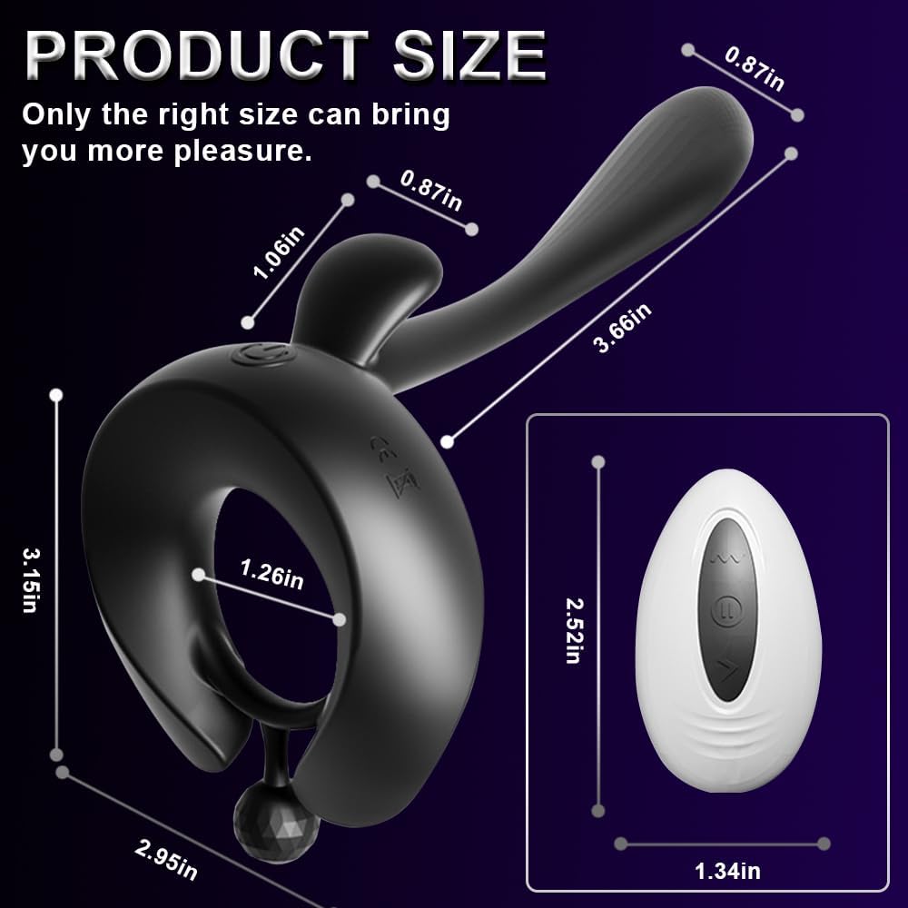 3 IN 1 Penisring Vibrator Massagegerät mit 7 Leistungsstarken Vibrationsmodi